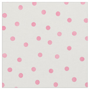Tela Patrón de puntos de polka blanco rosa pastel retr