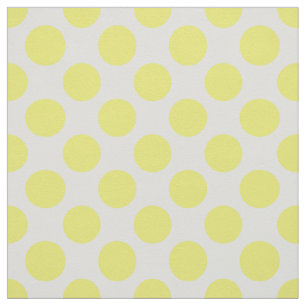 Tela Patrón de puntos de polka blanco y amarillo primav