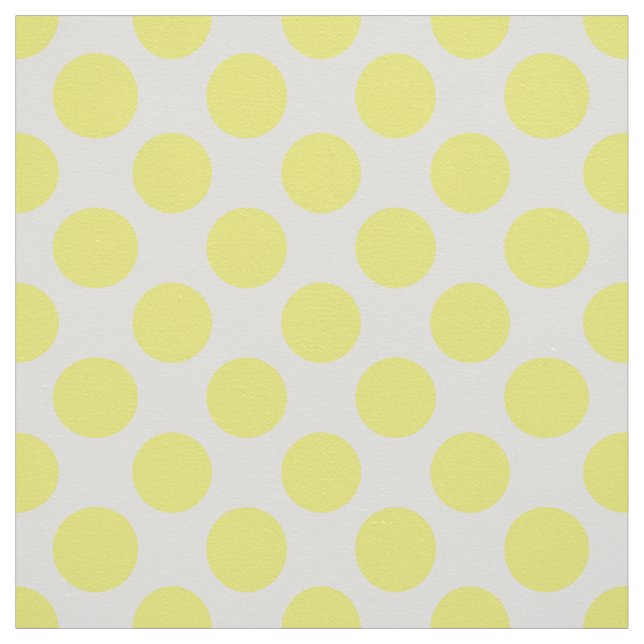 Tela Patrón de puntos de polka blanco y amarillo primav (Retal)