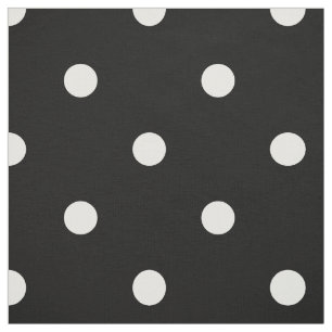 Tela Patrón de puntos de polka blanco y negro