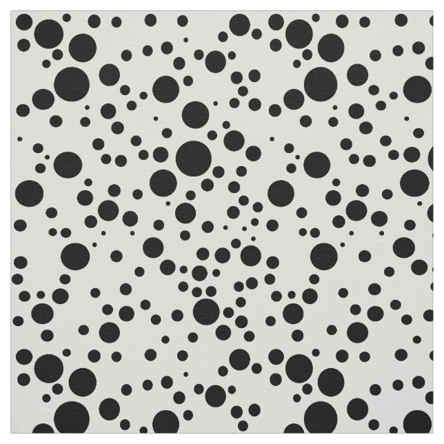 Tela patrón de puntos de polka blanco y negro (Retal)