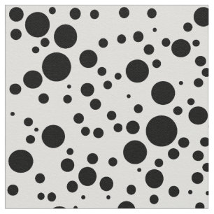 Tela patrón de puntos de polka blanco y negro