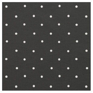 Tela Patrón de puntos de polka mini en blanco y negro