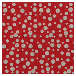 Tela Patrón de puntos de polka rojo y blanco