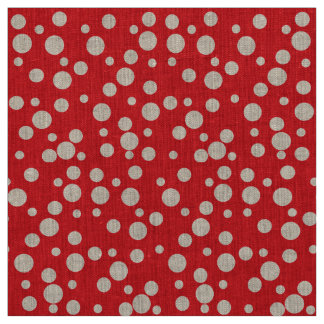 Tela Patrón de puntos de polka rojo y blanco