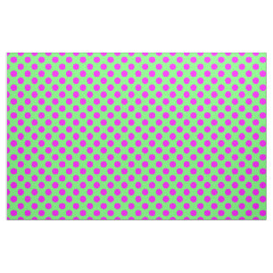 Tela Patrón de puntos de polka rosa y verde