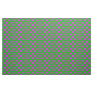 Tela Patrón de puntos de polka rosa y verde