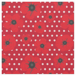 Tela Patrón de puntos de polka y pepinos rojos