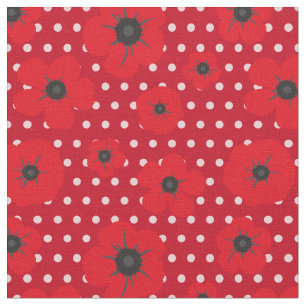 Tela Patrón de puntos de polka y pepinos rojos