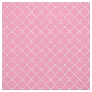 Tela Patrón de puntos rosados y blancos de Entradas   B