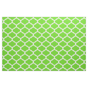 Tela Patrón de Quatrefoil marroquí verde limón de Guay