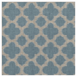 Tela Patrón de quatrefol azul de pizarra gris