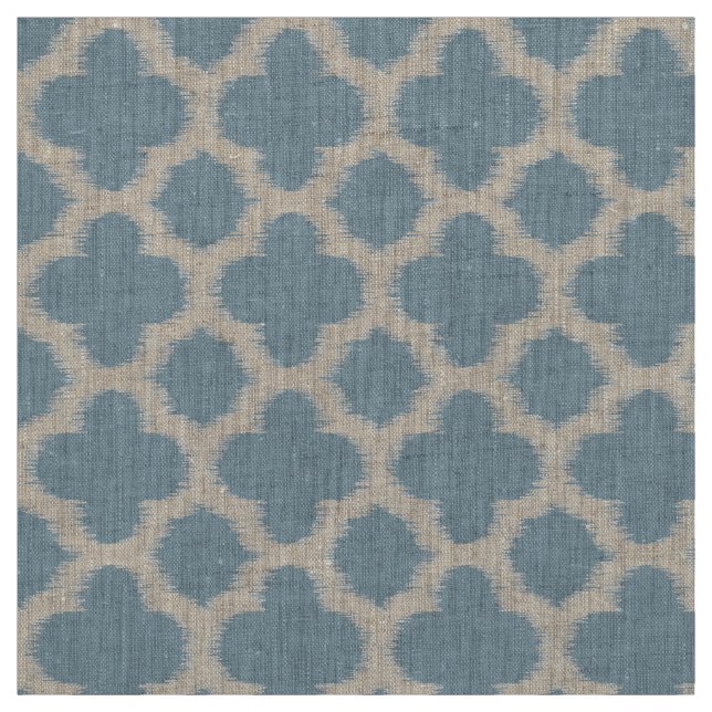 Tela Patrón de quatrefol azul de pizarra gris (Retal)