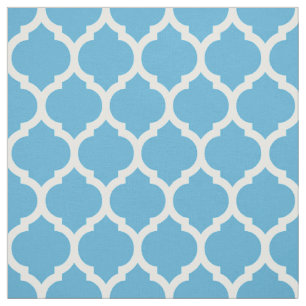Tela Patrón de quatrefol de Sky Blue Moroccan
