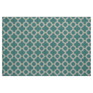 Tela Patrón de quatrefolios azul verde azul Verde azul