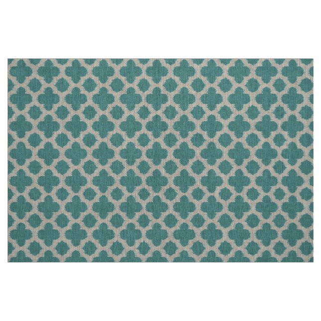 Tela Patrón de quatrefolios azul verde azul Verde azula ("Cuarto gordo" (fat quarter))
