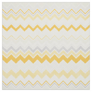 Tela Patrón de quevron de ikat amarillo y blanco