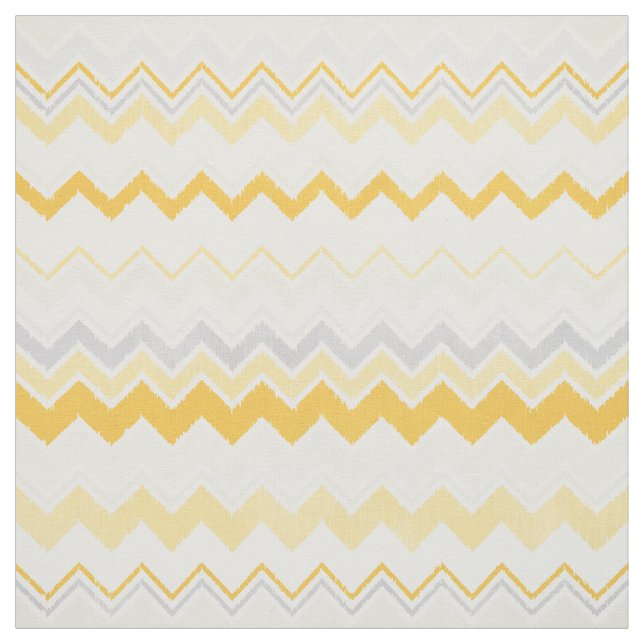 Tela Patrón de quevron de ikat amarillo y blanco (Retal)