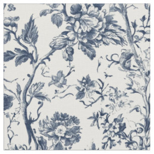 Tela Patrón de rama de toile floral azul