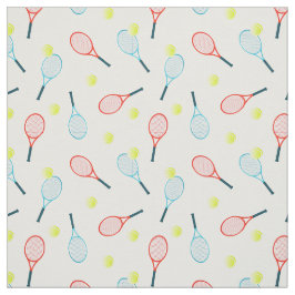 Tela Patrón de raquetas de tenis y bolas