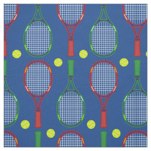 Tela Patrón de raquetas y bolas de tenis