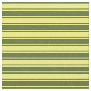 Tela Patrón de rayas amarillas y verdes de oliva oscuro