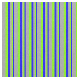 Tela Patrón de rayas azul, artreuso y gris oscuro