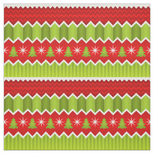 Tela Patrón De Rayas De Chevron Rojo Y Verde navidad