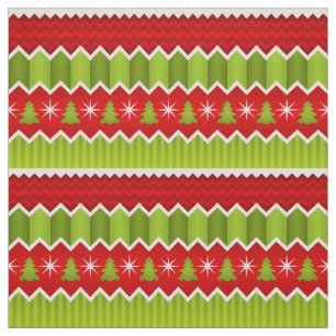 Tela Patrón De Rayas De Chevron Rojo Y Verde navidad
