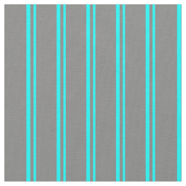 Tela Patrón de rayas de color gris y Aqua (De cerca)