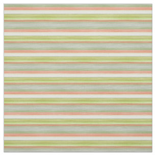 Tela Patrón de rayas de color verde limón rojo coral