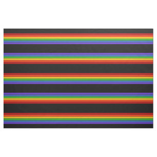 Tela Patrón de rayas del arcoiris negro