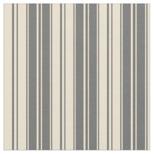 Tela Patrón de rayas gris oscuro y beige