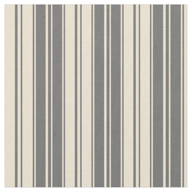 Tela Patrón de rayas gris oscuro y beige (De cerca)