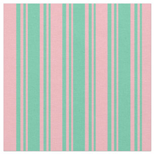 Tela Patrón de rayas/líneas aguamarinas y rosas claras