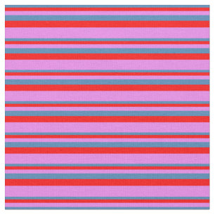 Tela Patrón de rayas/líneas azules, rojas y violetas