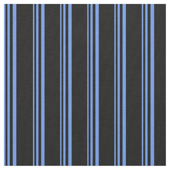 Tela Patrón de rayas/líneas azules y negras (De cerca)