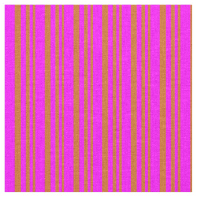 Tela Patrón de rayas/líneas de chocolate y fucsia (De cerca)