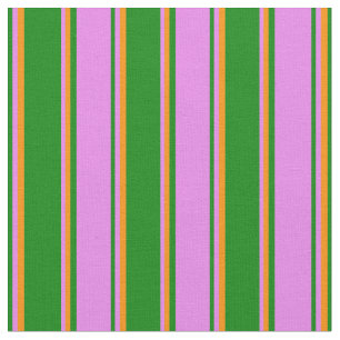 Tela Patrón de rayas/líneas Naranjas verdes, violetas y