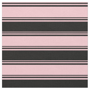 Tela Patrón de rayas/líneas rosadas y negras