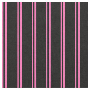 Tela Patrón de rayas/líneas rosadas y negras calientes