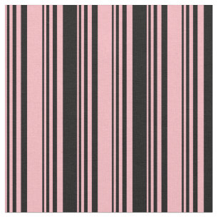 Tela Patrón de rayas/líneas rosadas y negras claras