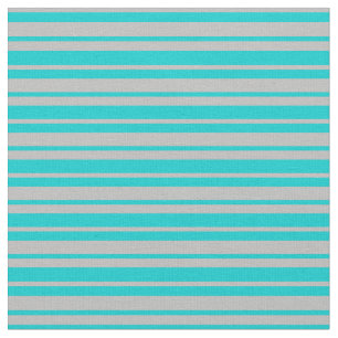 Tela Patrón de rayas/líneas turquesas grises y oscuras