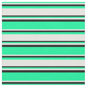 Tela Patrón de rayas/líneas verdes, blancas y negras