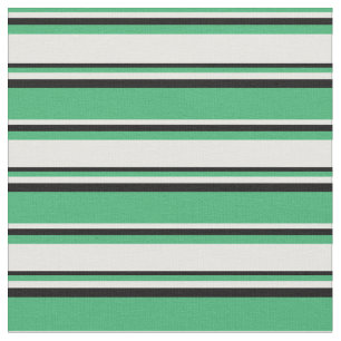 Tela Patrón de rayas/líneas verdes, blancas y negras