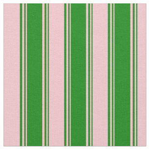 Tela Patrón de rayas/líneas verdes y rosas