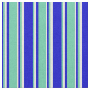 Tela Patrón de rayas/lino azul, aguamarina y beige