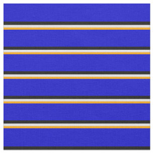 Tela Patrón de rayas naranja, lavanda, negro y azul