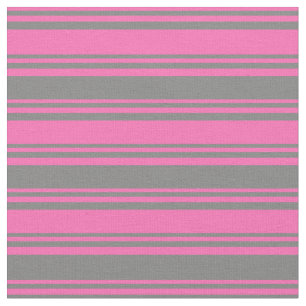 Tela Patrón de rayas rosadas y grises calientes