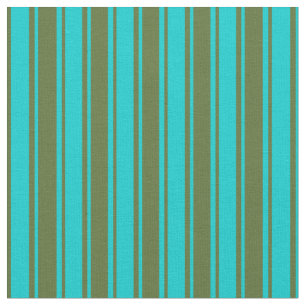 Tela Patrón de rayas verdes de color turquesa oscuro y 